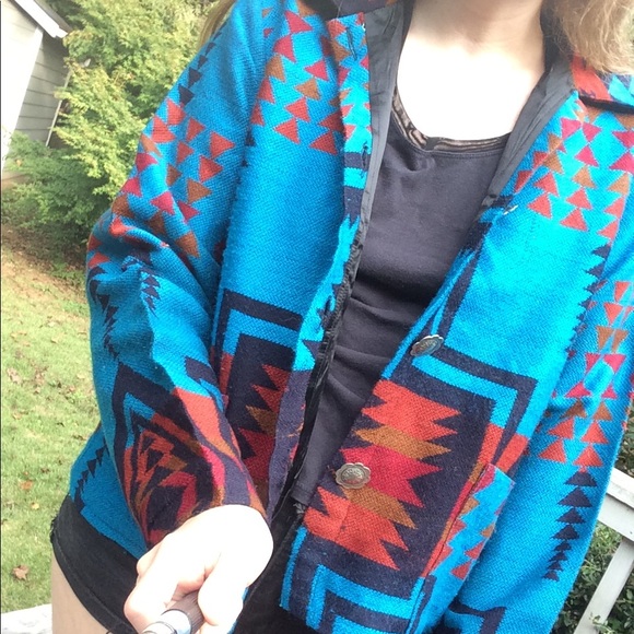 🌿Vintage 80’s Southwestern Tribal Concho Jacket - Picture 8 of 9